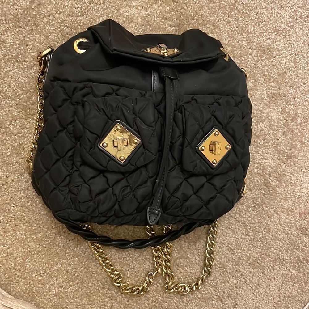 Authentic Vintage Moschino mini black quilted backpack *RARE*